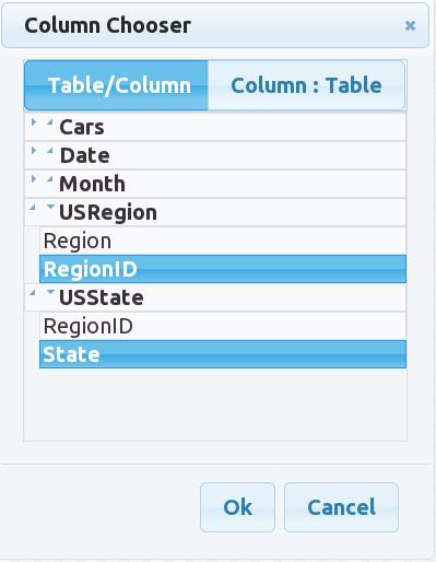Navigate to the type tab and set the Column to State as shown: The Count and Direction
