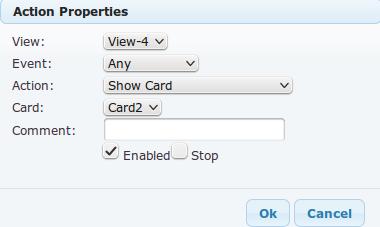 first card. 14. Navigate to Card 1 using the card explorer. 15. Drag and drop a Button component on to Card1. 16.