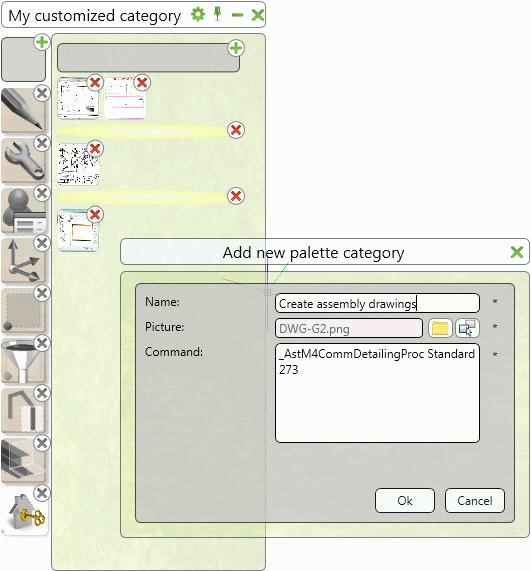 The customized tool palette can be shared between different Advance Steel users; the GrPaletteData_User.