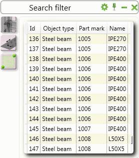 User interface 4: Search filter results Advance Steel 2014 displays the search filter results in a new design similar to the Tool palette.