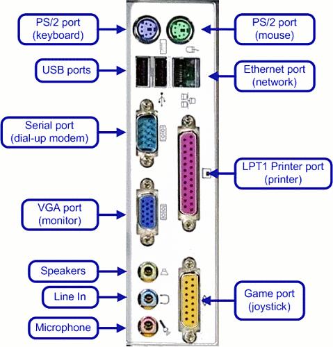 Identify Connectors Located Outside the System Unit Connector Physical receptacle either on the system unit or extending from an expansion card