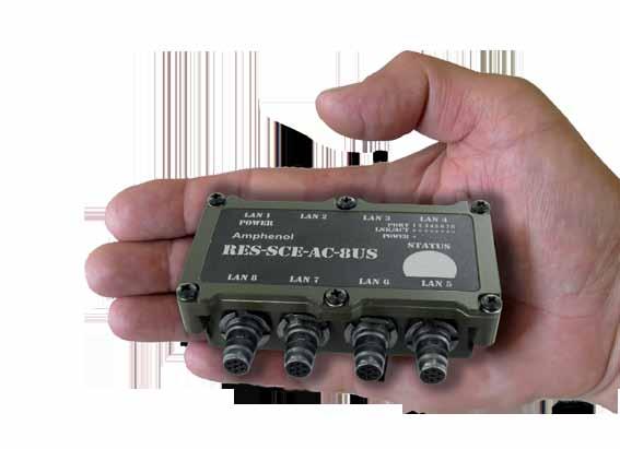RES-SCE-AC-8US Unmanaged miniature portable Ethernet switch - 8 fast ports Military ethernet switch for harsh environment - Fully MIL-STD compliant s RES-SCE-AC-8US is a MIL-STD rugged,