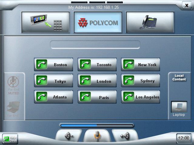 Polycom TPX HD User Guide Classic User Interface The Home screen for the Classic UI provides you with access to the buttons you typically use during a telepresence conference.