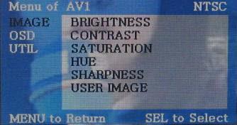 Analog RGB Mode Video Mode IMAGE - BRIGHTNESS : adjusting brightness -