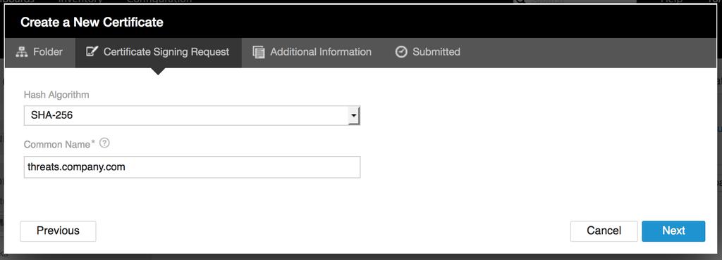 Locked Policy takes effect Only common name field is displayed on Certificate Signing Request page.