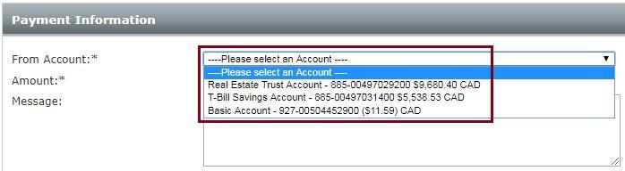 security  4. Select an account to fund the transfer.