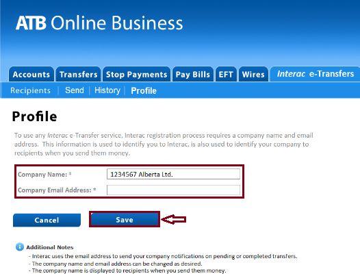 Sending & Receiving with Interac e-transfer Initial Access When your company administrator successfully signs in to ATB Online Business and clicks on the Interac e-transfer tab for the first time,