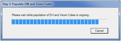 Chapter 2: Configure Analysis Cubes 3. When you receive the message that the Deltek Vision data warehouse and analysis cubes have been populated, click OK.