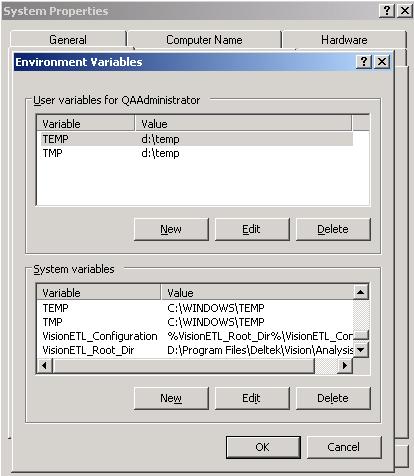 configuration data. 2. Complete the troubleshooting steps below for environmental variables.
