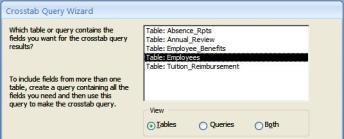 Change name in Save Salary_Statistics to box to Salary_Statistics_byDept then press Enter or click OK. Double-click Department in field box for Employees table.