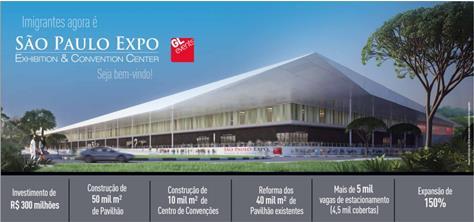 SÃO PAULO EXPO 2016 From 2016 on, our trade shows and congresses will use the renewed structure of the Imigrantes