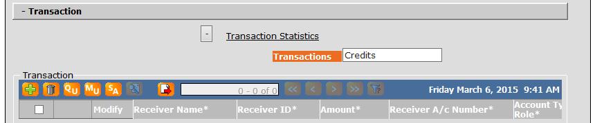 TRANSACTION SECTION 16. Click in the top right corner of the transaction section to add a receiver. 17.