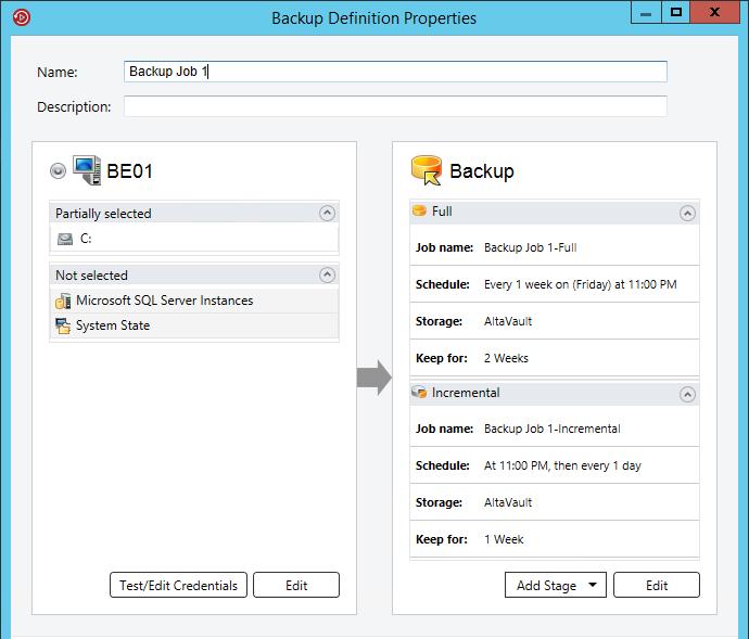 3.3 Perform a Test Backup To test Backup Exec with the AltaVault appliance,