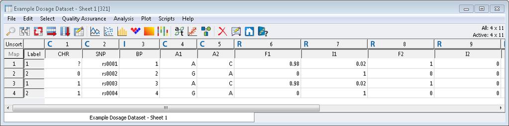 Select Column Headers after Samples are found in. c.