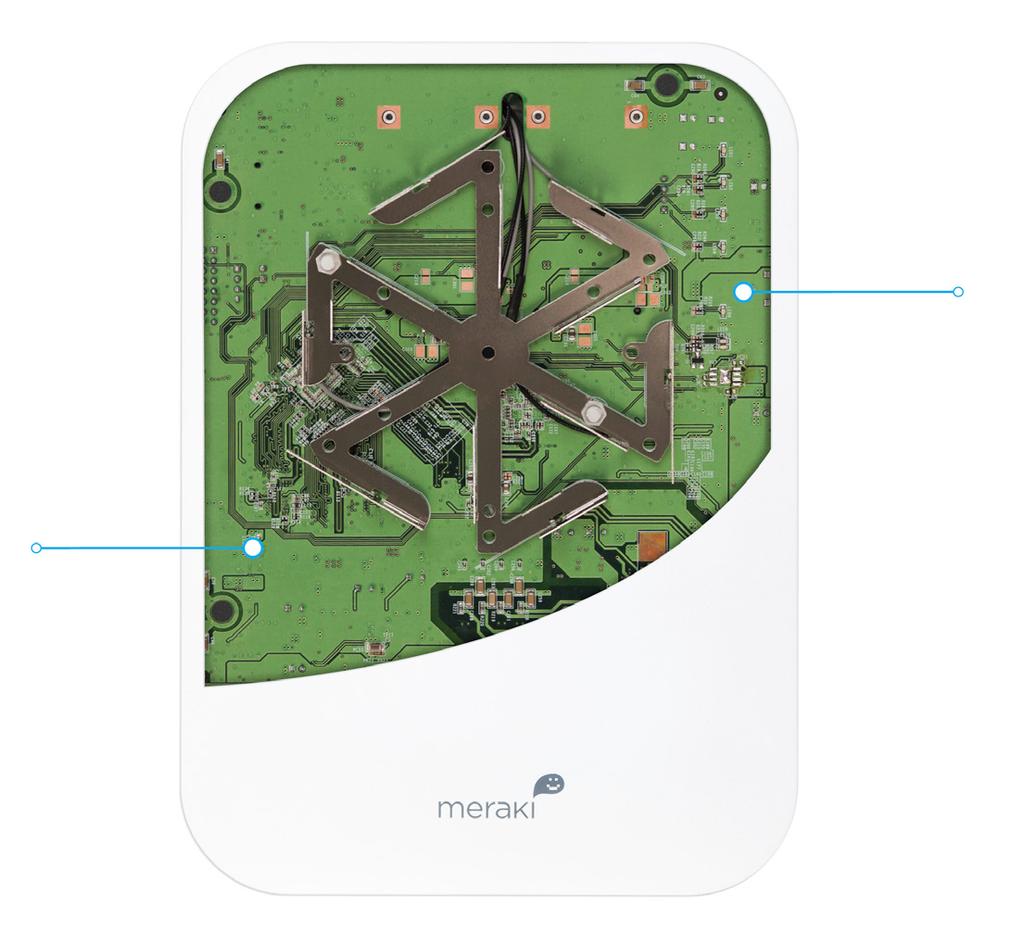Inside the Meraki MR MR24 shown, features vary by model 3X3 MIMO Antennas Dual 802.