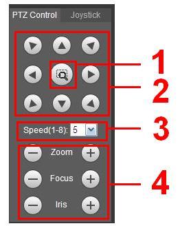 Figure 2-10 Parameter Quick Position PTZ direction Speed Note Use mouse to draw a box in monitoring video, PTZ will rotate, focus and quickly position the scene.
