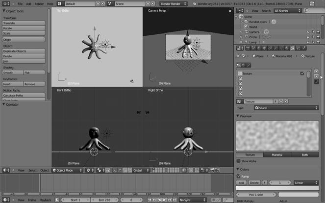 Finalizing the octopus 1. Adjusting the camera s location. o The camera s location should be adjusted to the scene we have just created.