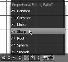 o A new icon shows up into the 3D-window header. By clicking on it, a dropdown menu allows selecting the falloff magnitude.