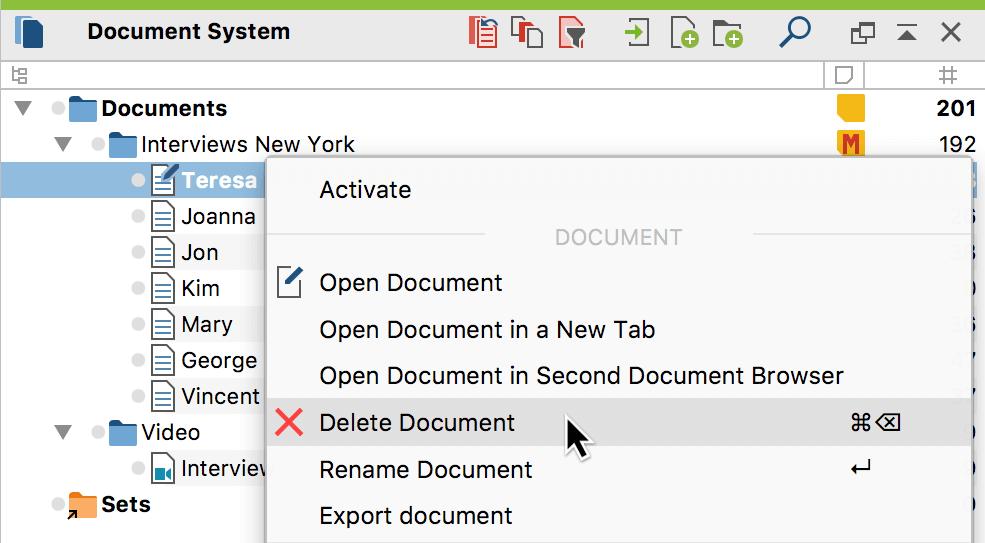 Context menu for a document Assign a Color to a Documents You have the option of assigning a color to each of your documents.