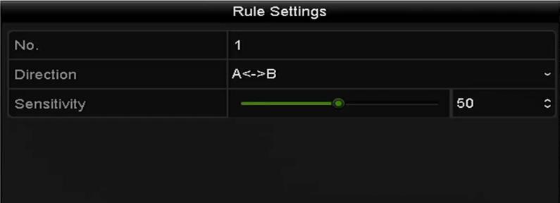 3. Select the VCA detection type to Line Crossing Detection. 4. Check the Enable checkbox to enable this function. 5.
