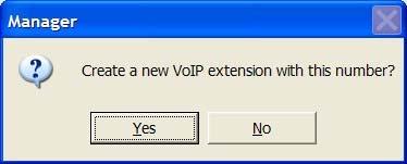 11. In the Voicemail tab, verify Voicemail On is checked. If it is not, check Voicemail On. Click OK. 12. In the popup that appears, click Yes.