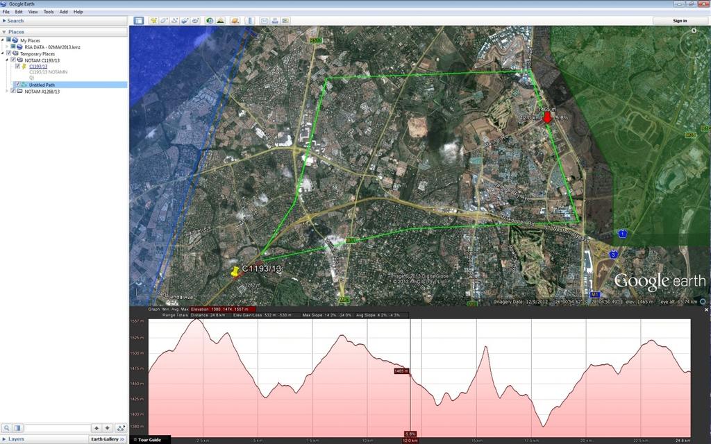 3.5.5 Paths can also be used to determine the elevation profile of the area along the path.