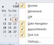 You can also use this to open your Calendar at a particular day, by just clicking on the date in the Date Navigator