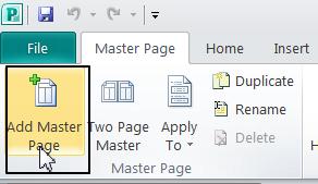 This will open the New Master Page dialog box.