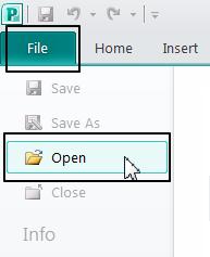 Microsoft Publisher 2010 Foundation - Page 15 This will display the Open Publication dialog box.