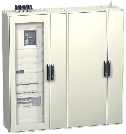 2 A distribution system positioned in a lateral compartment or at the rear of the cubicle are used to distribute electricity throughout the switchboard.