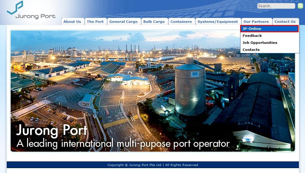 Endorsement Guide Online Short term pass Application Page 1 1 Logging in On Jurong Port home page, click on menu Contact Us