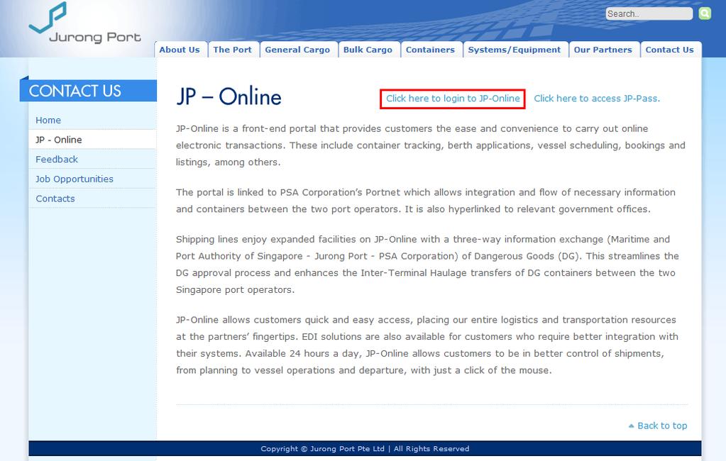 Endorsement Guide Online Short term pass Application Page 2 Figure 2 JP Online Entry Point