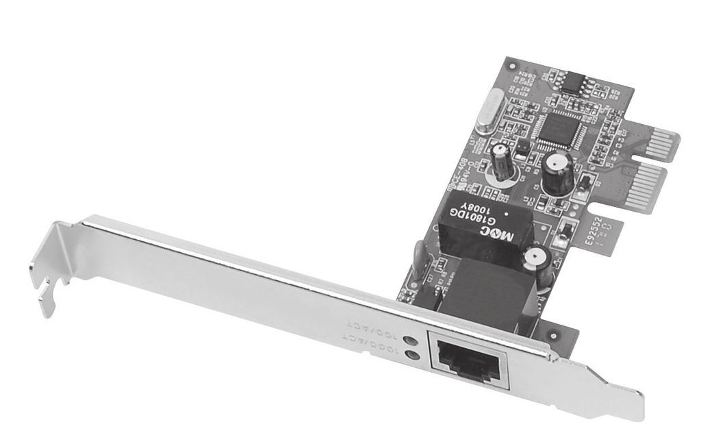 Package Contents DP Gigabit Ethernet PCIe Spare enhanced low profile bracket Driver CD Quick installation guide Layout LED RJ45 port Figure 1.
