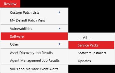 To Patch Endpoints: 1. From the Endpoint Security Console, navigate to Review > Software > Service Packs. 2.