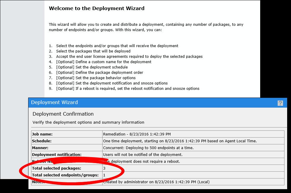 7. Select all patches listed, and then click Deploy. 8. Complete the Deployment Wizard.