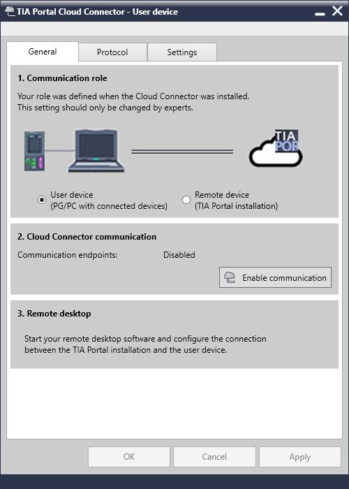 2.2.5 Configuring TIA Portal Cloud Connector on a PG/PC Note TIA Portal Cloud Connector supports the secure connection via HTTPS as of Windows 8.1.