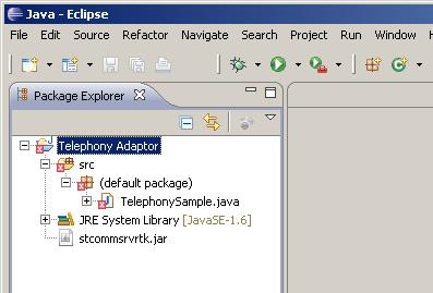 d) Locate stcommsrvrtk.jar file in C:\work\Sametime\st852sdk\server\commserver\bin folder in File explorer, and drag & drop the file into the root folder in Telephony Adaptor project in Eclipse IDE.