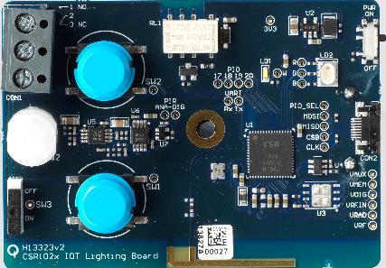 IoT Development Kit Builds on CSR1010 version DK-CSR1025-10280-1A SRP SRP $299 3 x development boards included White & RGB LEDs PIR sensor Control relay External Flash (option) Printed F antenna