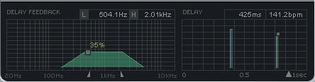 CHORUS DELAY PRESET HANDLING MODULATION GRAPH The graph in the upper left corner visualizes the relationship between Speed and Depth.