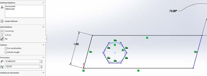parallelogram. 11. Click on the top line of the hexagon.