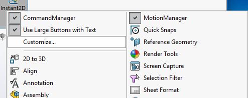 1.6 Modifying a toolbar Because you will often want to execute the Normal To command after you have been rotating and scrolling around in SolidWorks, we will add the Normal To icon to the Sketch