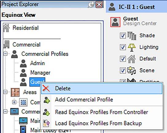 DELETING COMMERCIAL PROFILES IN DESIGN CENTER With changes in managers and guests, deleting profiles might become necessary. Follow these simple steps to clean up profiles. 1.