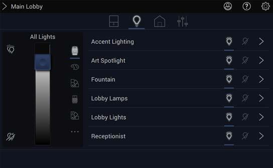 EQUINOX: BASIC LIGHTING WIDGET The lighting widget within Equinox is based upon loads set in Design Center.