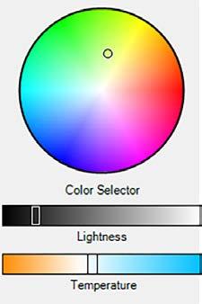 ADVANCED LIGHTING WIDGET: COLOR TYPE: HSIC SETTING HSIC WITHIN DESIGN CENTER 1. Select the Color Type (HSIC). 2.