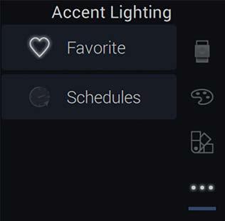 ADVANCED LIGHTING WIDGET: EQUINOX: COLOR LIGHTING CONTROL (HSL, RGB, RGBW) (continued) 6. The three dots access Favorite and Schedules.