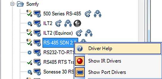 Find the driver for the shades in the driver library or click on to