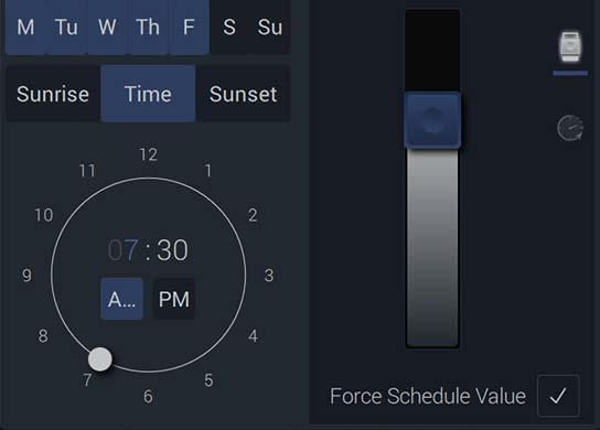 Sunrise and Sunset are based on the local times that were established in Design Center. Click when completed to set.