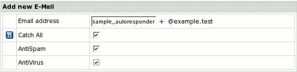Creating Autoresponders To create an autoresponder: 1. Click New E mail on the maildomain Controls page or existing mailbox settings: 2.