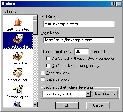Mail Server (POP) and Login Name should be populated from your input on the Getting Started screen.