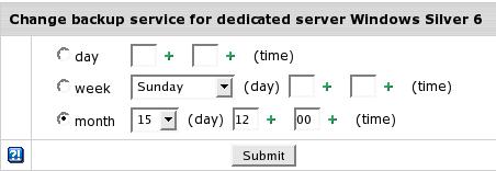 5. After that, you will see the scheduled task on the Backup service settings page (to enter this page, press